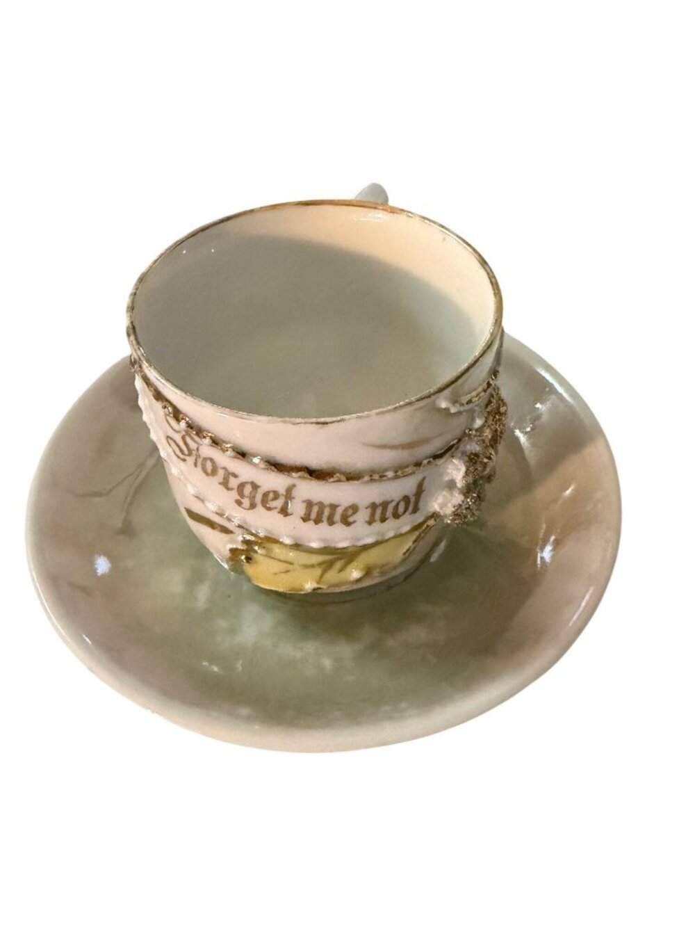 Vintage Forget Me Not Porcelain Demitasse Cup & Saucer Set Made in Germany